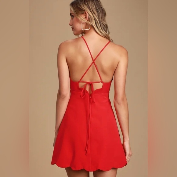 Lulu’s Play On Curves Red‎ Backless Dress Size Large - Picture 5 of 8